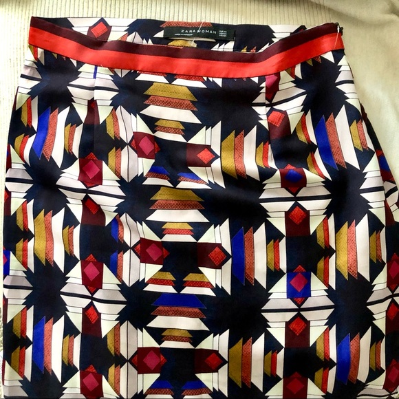 Zara Woman Skirt Geometric Print - Picture 6 of 6